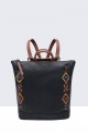 Synthetic backpack with braided pattern 28509-BV : colour:Black