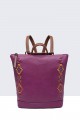 Synthetic backpack with braided pattern 28509-BV : colour:Purple
