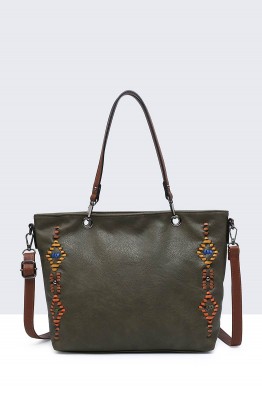 Synthetic handbag with braided pattern 28510-BV