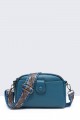 28535-BV Grained Synthetic Shoulder Bag : colour:Teal