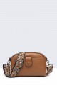 28535-BV Grained Synthetic Shoulder Bag : colour:Camel
