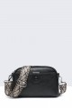28535-BV Grained Synthetic Shoulder Bag : colour:Black