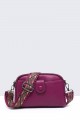 28535-BV Grained Synthetic Shoulder Bag : colour:Violet Clair