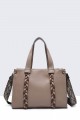 Synthetic handbag with braided decoration 28536-BV : colour:Taupe