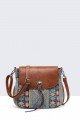 Bohemian style flap shoulder bag 28551-BV : colour:Pale-blue