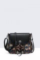 Bohemian style flap shoulder bag 28551-BV : colour:Black