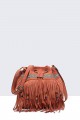 28569-BV Bohemian style fringe shoulder bag : colour:Orange
