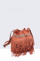 28569-BV Bohemian style fringe shoulder bag