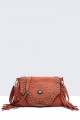 28570-BV Fringed shoulder bag with Bohemian style flap​ : colour:Orange