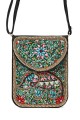 Phone-size crossbody bag synthetic with bead embroidery OYP5030