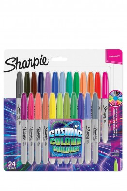 Sharpie Permanent Markers, Fine Tip, Cosmic Color Limited Edition, 24 Markers