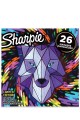 Marqueurs permanents Sharpie, 20 pointes fines + 6 pointes ultra fine, Boîte Wolf paquet de 26 marqueurs