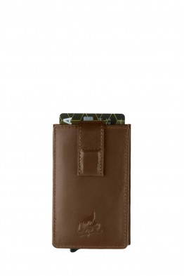 Lupel L-667SH Cowhide leather card holder and aluminum case with RFID protection