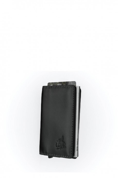 Lupel L679SH Portefeuille porte carte en cuir de vachette et boitier aluminium avec protection RFID : couleur:Noir (Black)