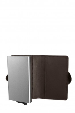 Lupel L680SH Cowhide leather wallet card holder and aluminum case with RFID protection