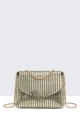 28556-BV Flap shoulder bag with rhinestones : colour:Gold