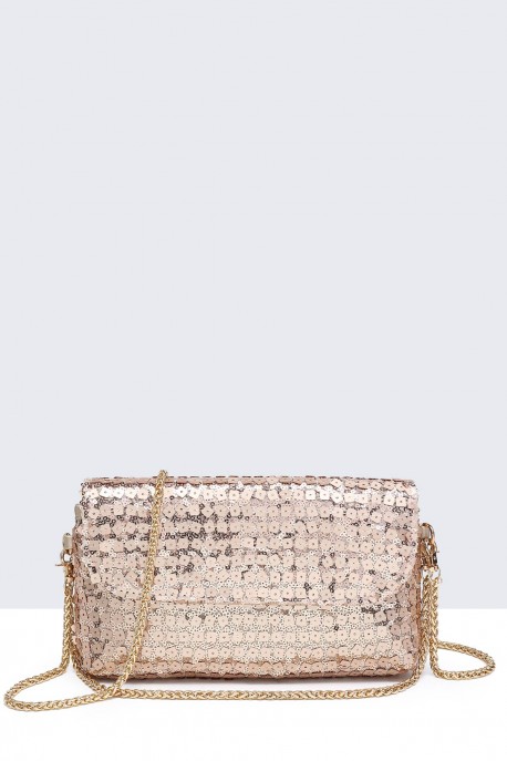 28558-BV Sequin crossbody bag with flap