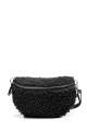 Synthetic sheepskin wool fanny pack with leather shoulder strap ZE-9007