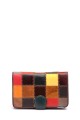 KJ8302-C Leather Patchwork Wallet : colour:Marron foncé