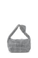 M-7061 Petit sac à main en maille de strass : couleur:Argenté (Silver)