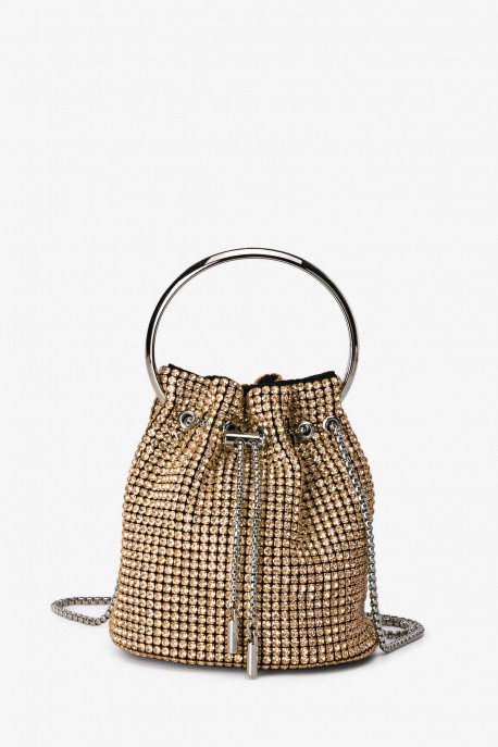 M-7019 Petit sac à main sac bandoulière en maille de strass