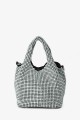M-7020 Petit sac à main sac bandoulière en maille de strass : couleur:Argenté (Silver)