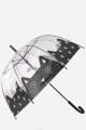 RST706A-5557 Parapluie Canne Transparent Auto "RST" - forme cloche motif Chat