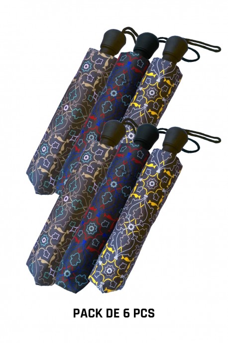7321 Automatic folding umbrella Baroque pattern - Neyrat : colour:Pack of 6