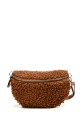 Sac banane laine mouton synthétique bandoulière en cuir ZE-9008