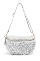 Sac banane laine mouton synthétique bandoulière en cuir ZE-9008