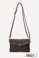 Leather crossbody clutch bag ZE-9010 : colour:Marron foncé