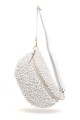 Synthetic sheepskin wool fanny pack with leather shoulder strap ZE-9007-GD