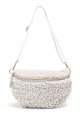 Synthetic sheepskin wool fanny pack with leather shoulder strap ZE-9007-GD