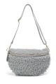 Sac banane laine mouton synthétique bandoulière en cuir ZE-9007-GD