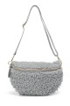 Synthetic sheepskin wool fanny pack with leather shoulder strap ZE-9007-GD