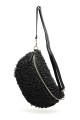 Synthetic sheepskin wool fanny pack with leather shoulder strap ZE-9007-GD