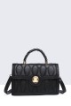 28267-BV Quilted Synthetic handbag : colour:Black