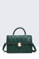 28267-BV Quilted Synthetic handbag : colour:Green