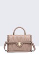 28267-BV Quilted Synthetic handbag : colour:Khaki