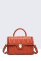 28267-BV Quilted Synthetic handbag : colour:Orange