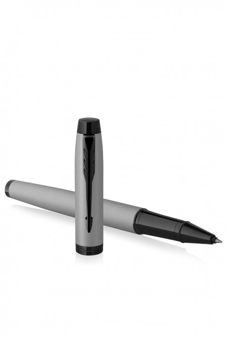 Parker IM Matte Grey rollerball pen with black lacquer finish Pen with Chrome Plated Medium Point 2127925
