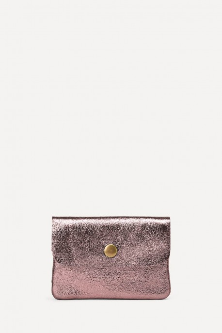 Metallic leather coin purse ZE-8001 : Colors:Rose Gold (L-547/L012)