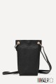 Grained Leather crossbody clutch bag ZE-9014-G : colour:Black