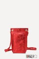 Metallic Leather crossbody clutch bag ZE-9014-MT : Colors:Scarlet