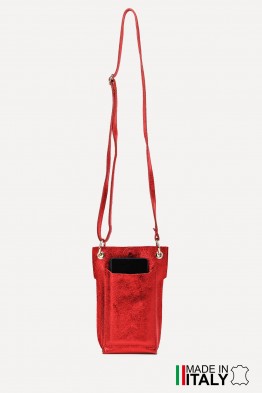 Metallic Leather crossbody clutch bag ZE-9014-MT