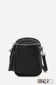 Grained Leather crossbody clutch bag ZE-9012-G : colour:Black