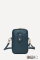 Grained Leather crossbody clutch bag phone size ZE-9013-G : colour:Teal