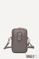 Grained Leather crossbody clutch bag phone size ZE-9013-G : colour:Taupe