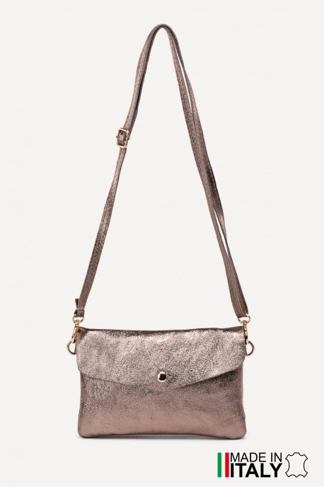 Metallic Leather crossbody clutch bag ZE-9010 : Colors:Ancient Gold (L-523/L005)