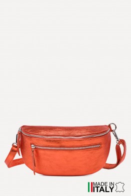 Sac banane bandoulière en cuir métallisé ZE-9004-MT